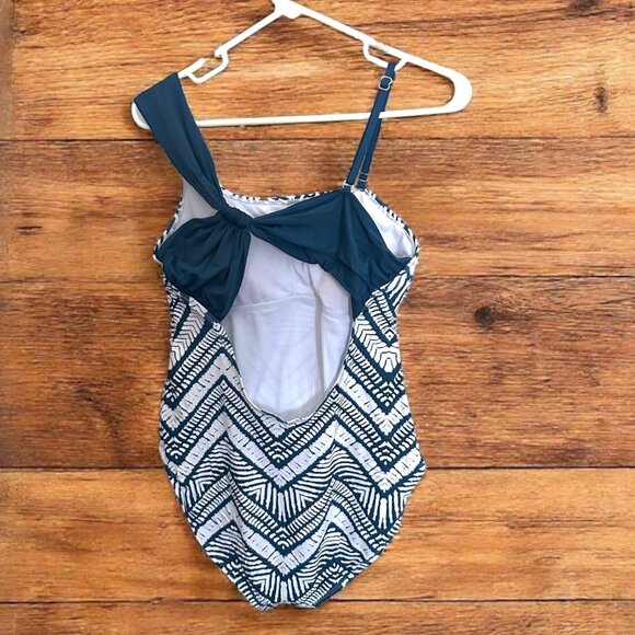 Mynah Swimsuit - Women's One Piece Navy Blue & White Size Large - Picture 2 of 3